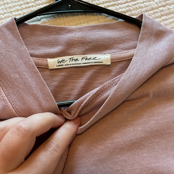 Free People Pink Mauve high neck tee - Picture 3 of 3